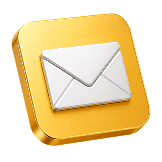 3D mail envelope icon used as decoration on the contact us page