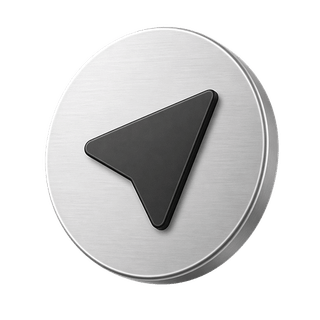 3D send arrow icon as a decorative element on the contact us page